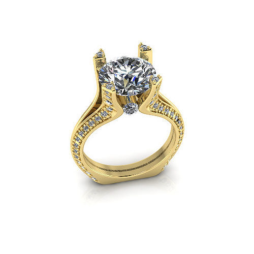 Solitaire engagement rings Model 7707 3D print model