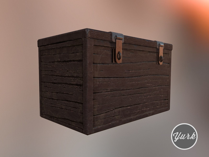 Wooden Chest Free low-poly 3D model