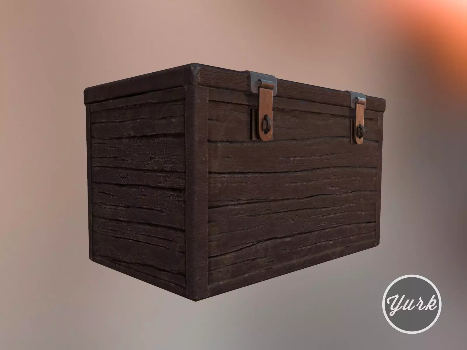 Wooden Chest Free low-poly 3D model