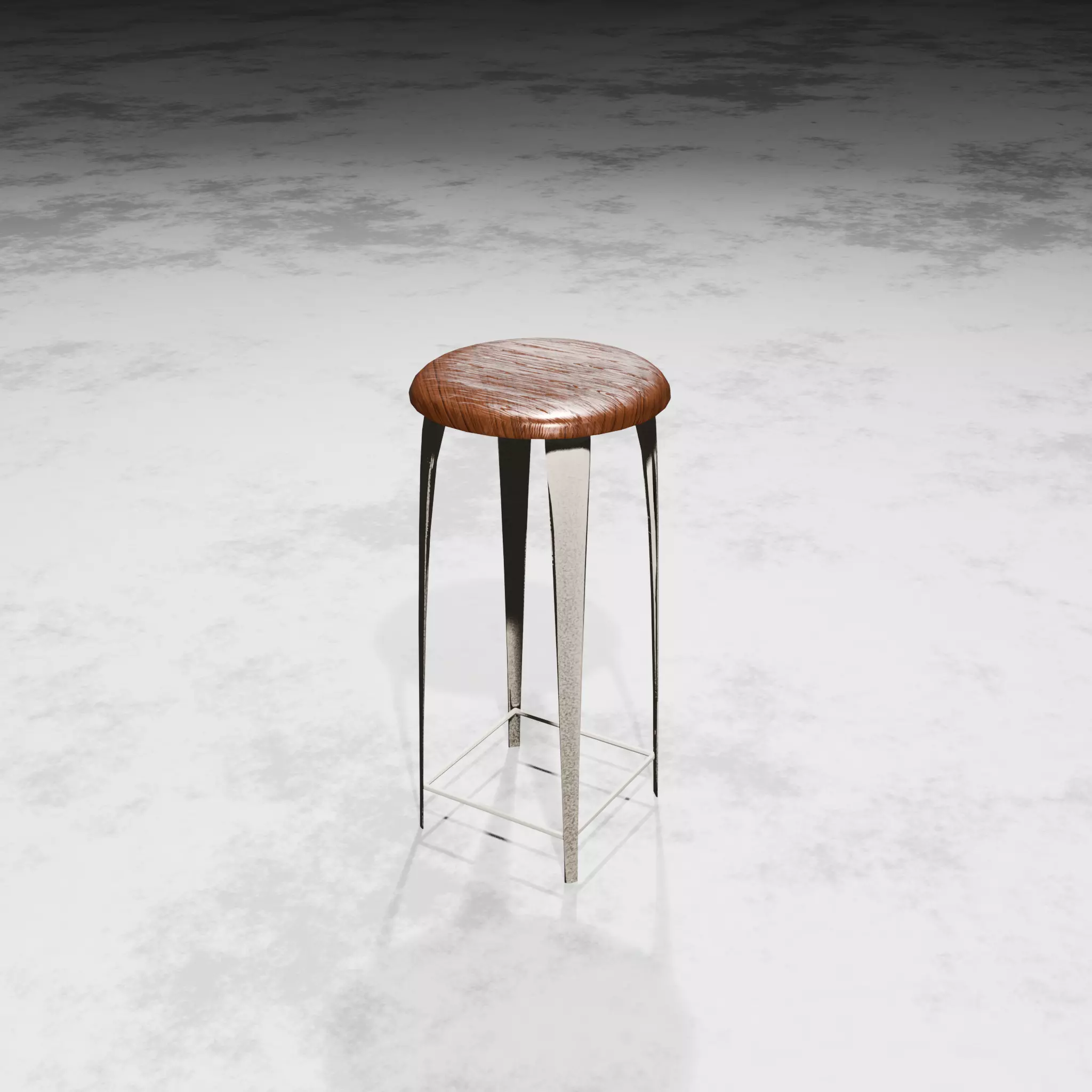Metal Stool Free 3D model_0