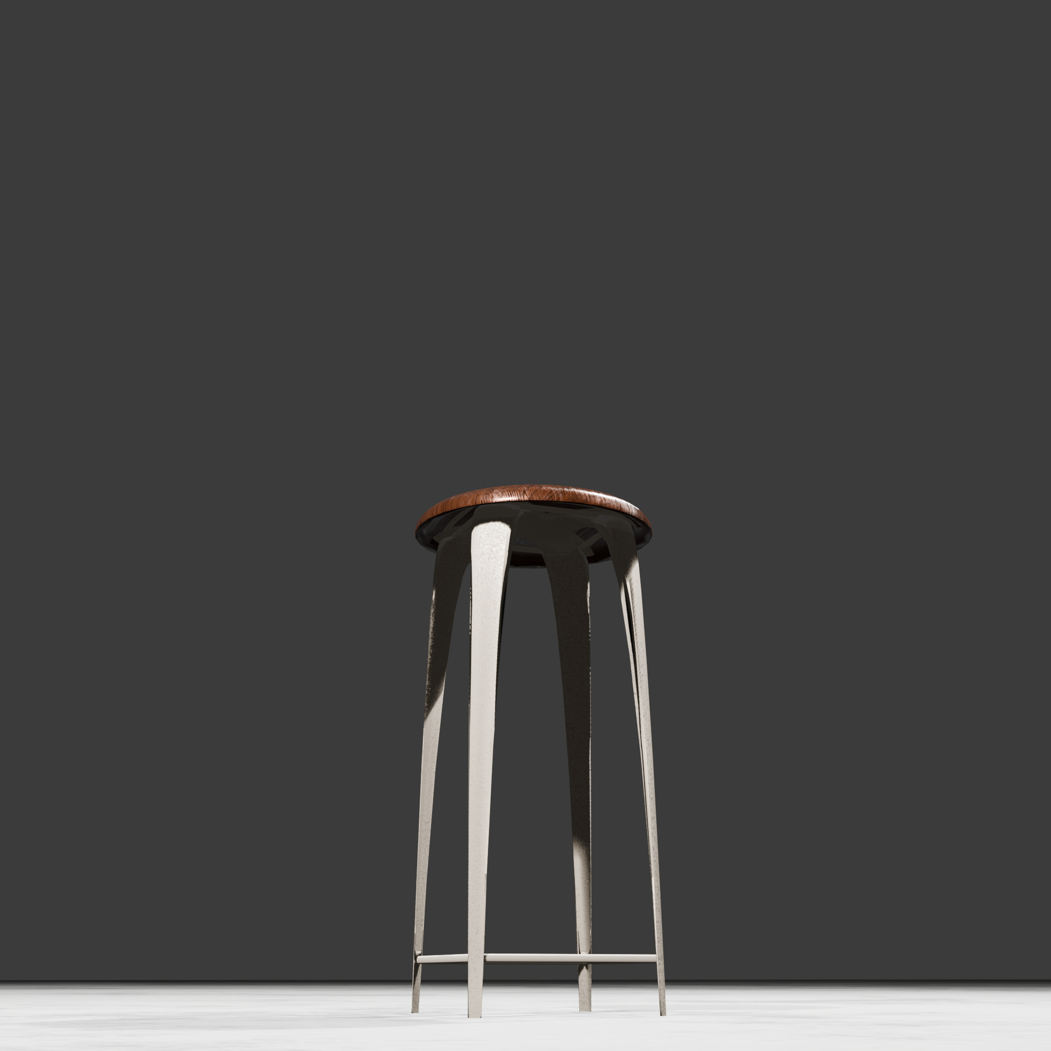 Metal Stool Free 3D model_1