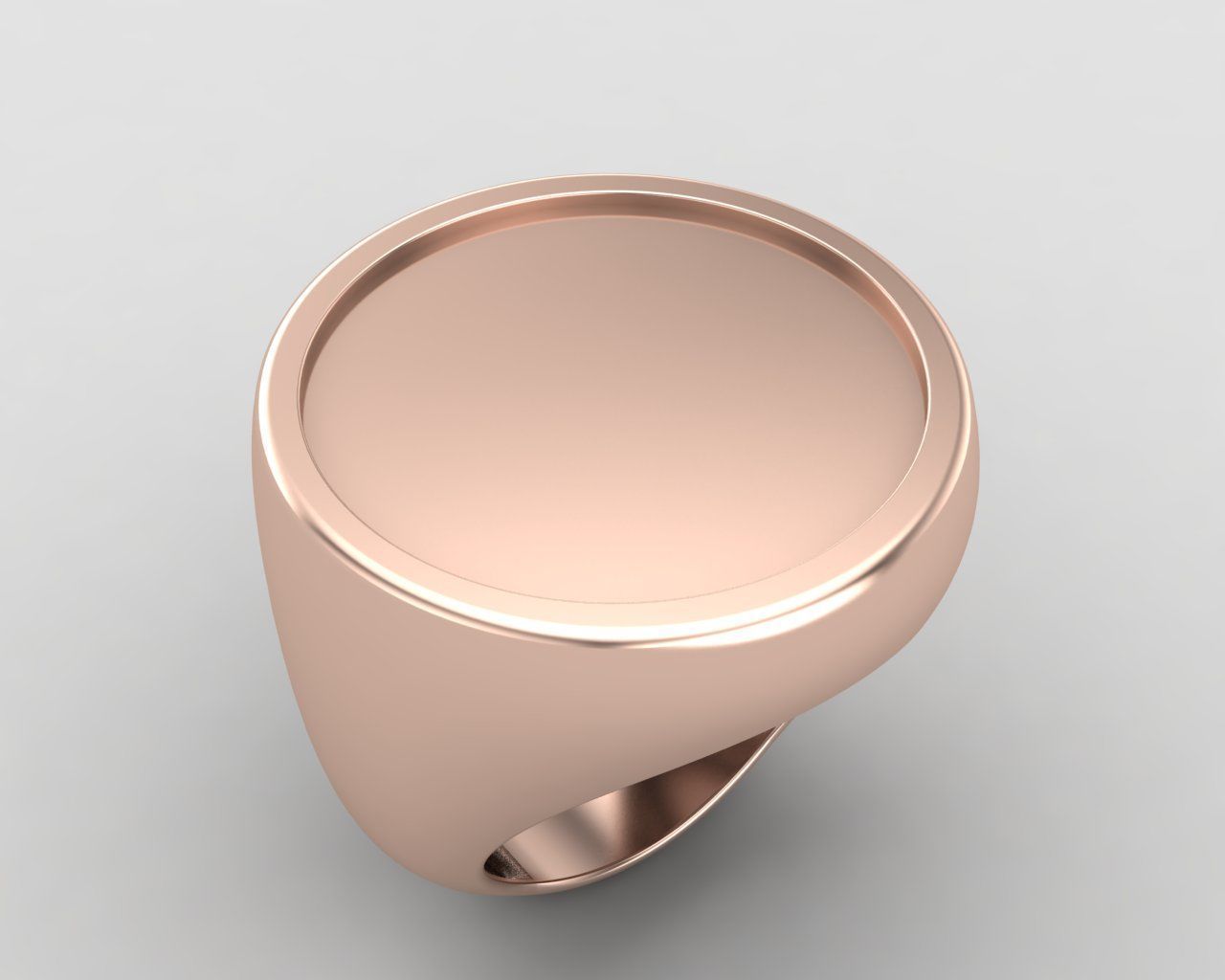 Round Enamel Ring Base 20MM top in All sizes 184-MWC 3D print model_3
