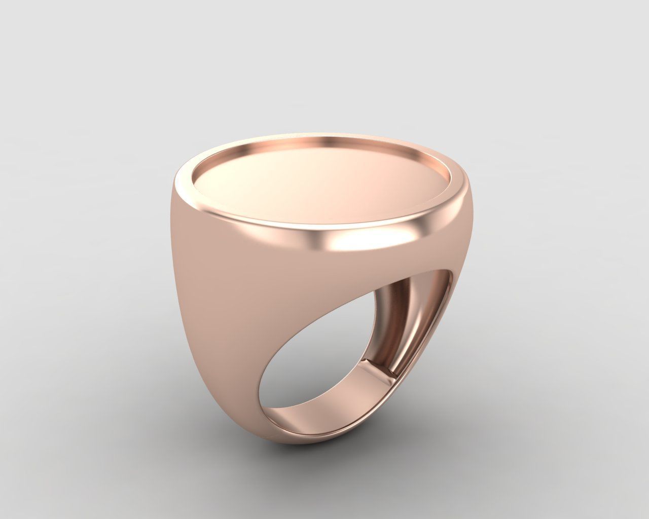 Round Enamel Ring Base 20MM top in All sizes 184-MWC 3D print model_4