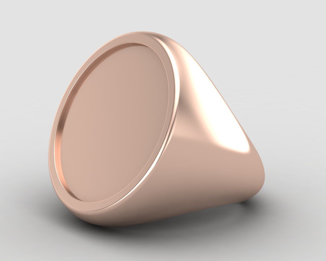 Round Enamel Ring Base 20MM top in All sizes 184-MWC 3D print model_8