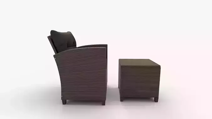 Auzfy Patio Chair with Ottomans and Table