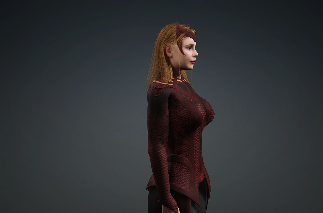 Realistic Scarlet Witch lDoctor Strange Elizabeth Olsen marvel 3D model_12