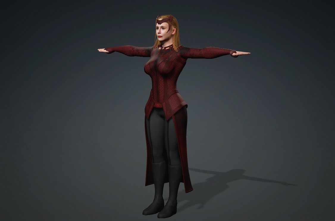 Realistic Scarlet Witch lDoctor Strange Elizabeth Olsen marvel 3D model_6