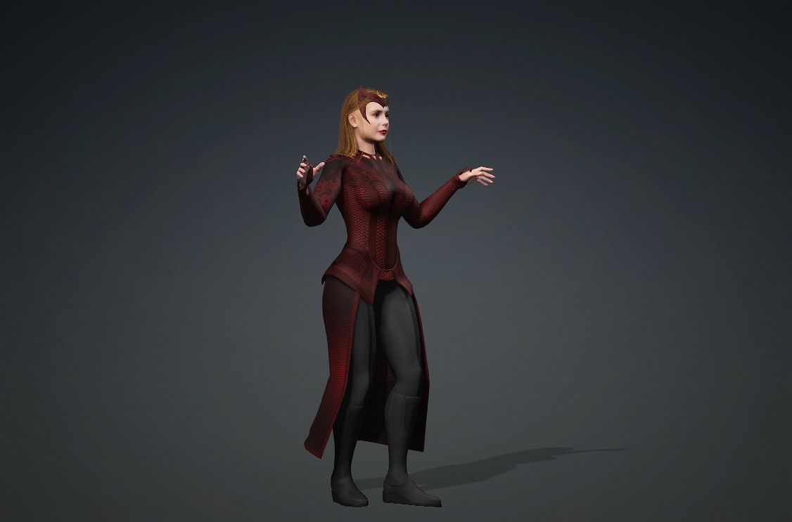 Realistic Scarlet Witch lDoctor Strange Elizabeth Olsen marvel 3D model_11