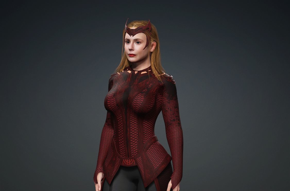 Realistic Scarlet Witch lDoctor Strange Elizabeth Olsen marvel 3D model_8