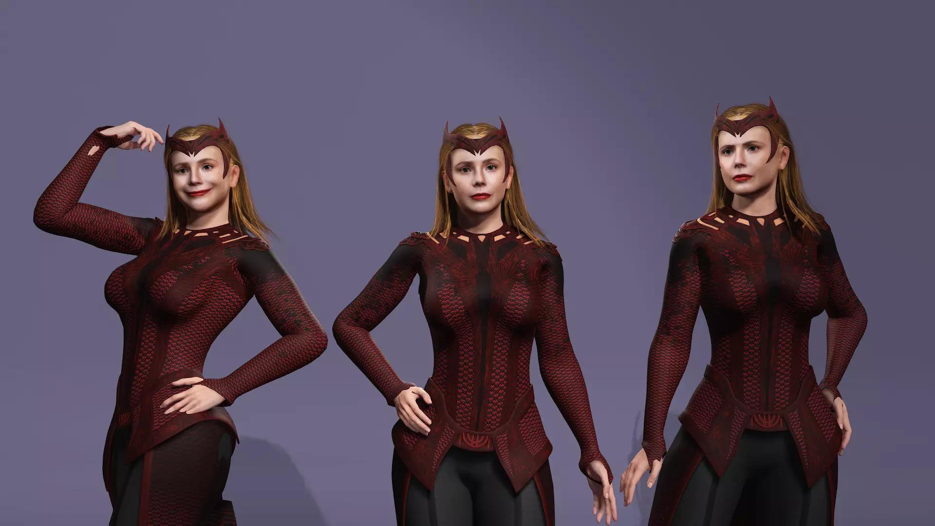 Realistic Scarlet Witch lDoctor Strange Elizabeth Olsen marvel 3D model_3
