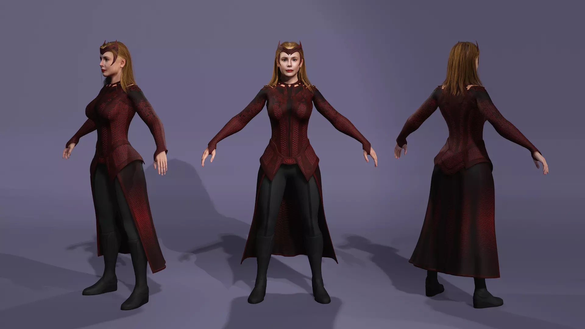 Realistic Scarlet Witch lDoctor Strange Elizabeth Olsen marvel 3D model_0