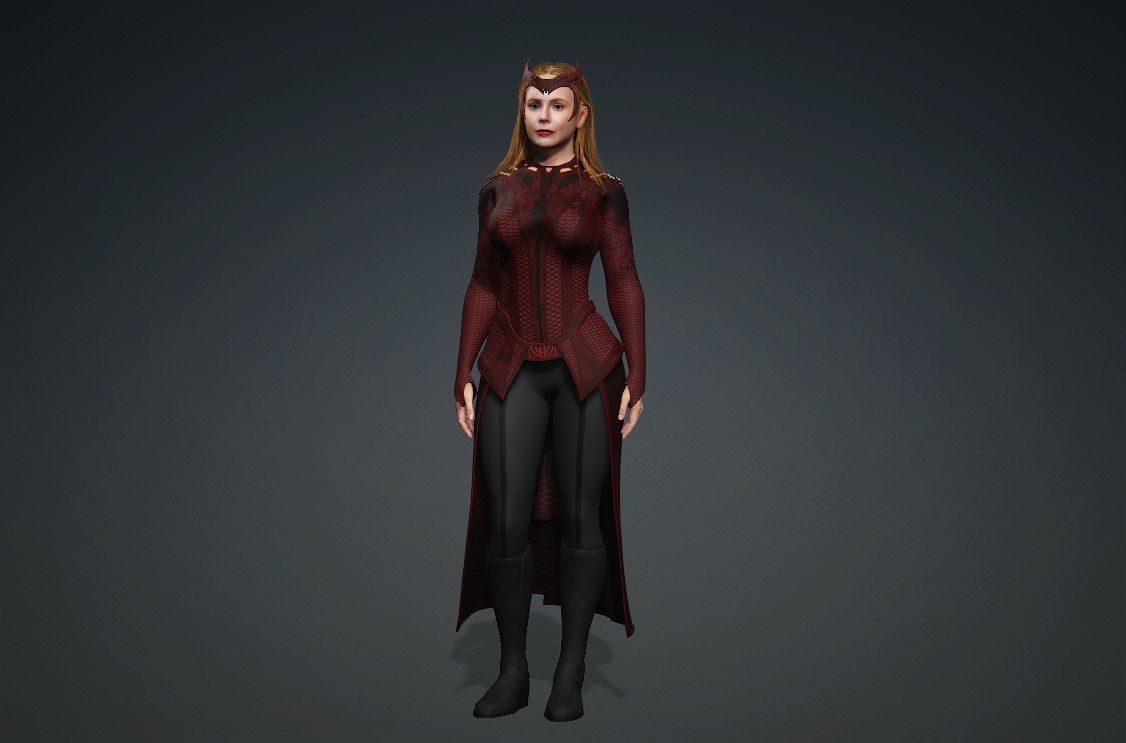 Realistic Scarlet Witch lDoctor Strange Elizabeth Olsen marvel 3D model_18