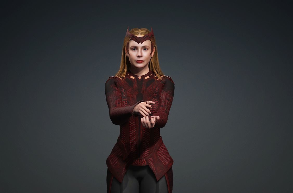 Realistic Scarlet Witch lDoctor Strange Elizabeth Olsen marvel 3D model_9