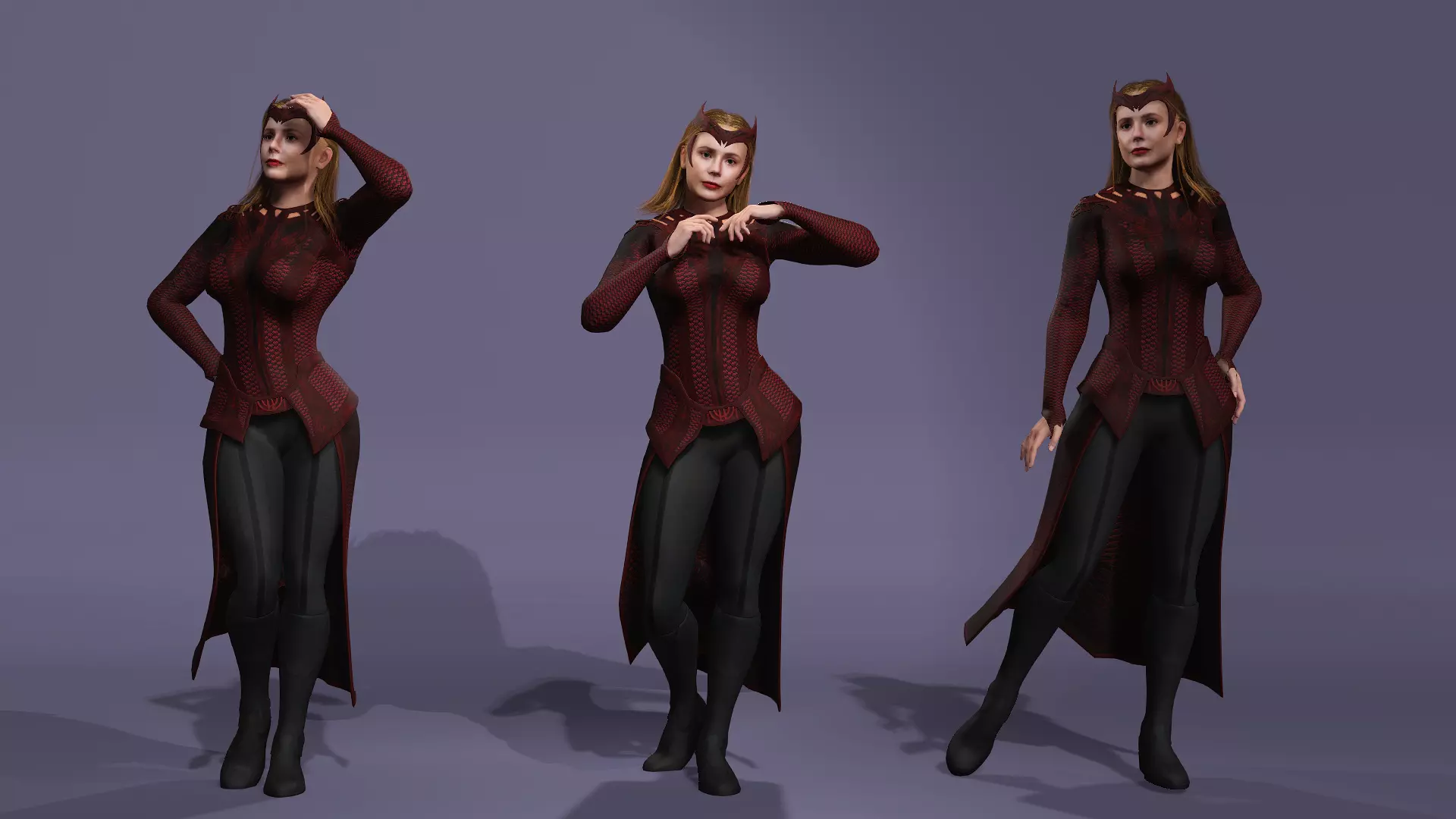 Realistic Scarlet Witch lDoctor Strange Elizabeth Olsen marvel 3D model_20