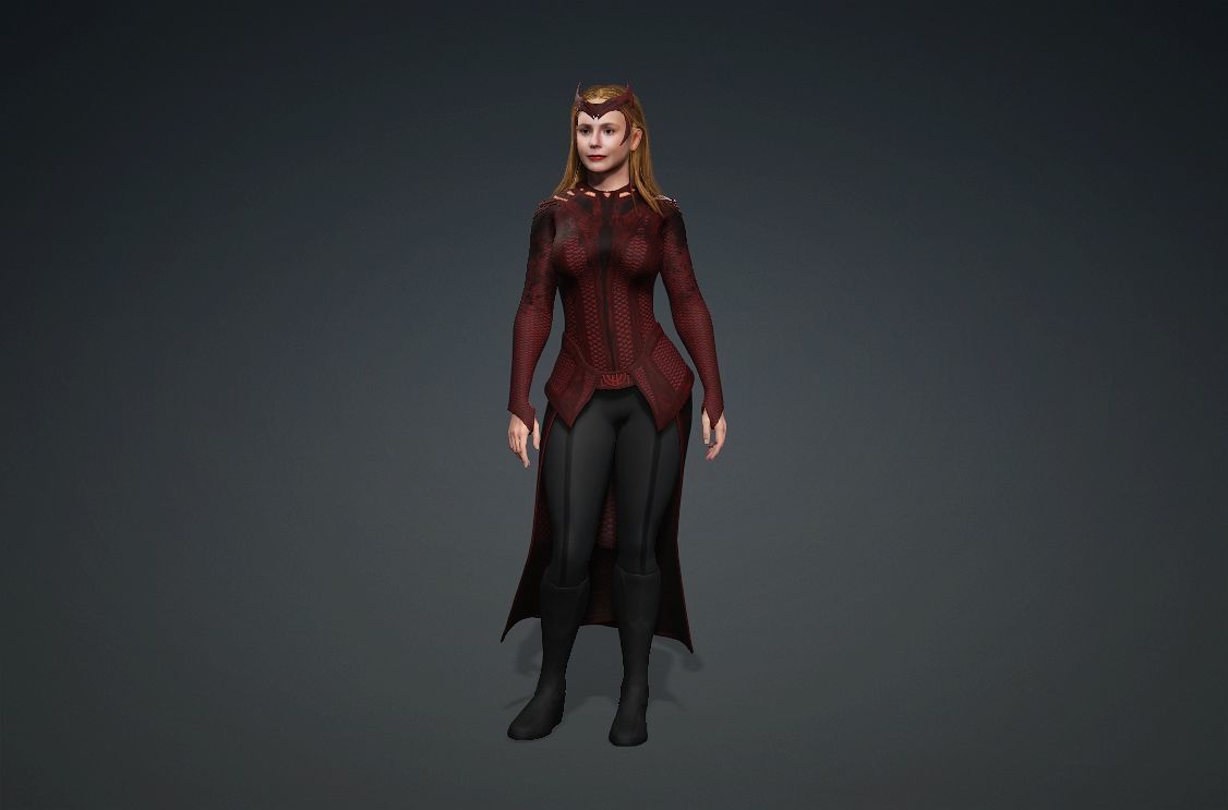 Realistic Scarlet Witch lDoctor Strange Elizabeth Olsen marvel 3D model_14