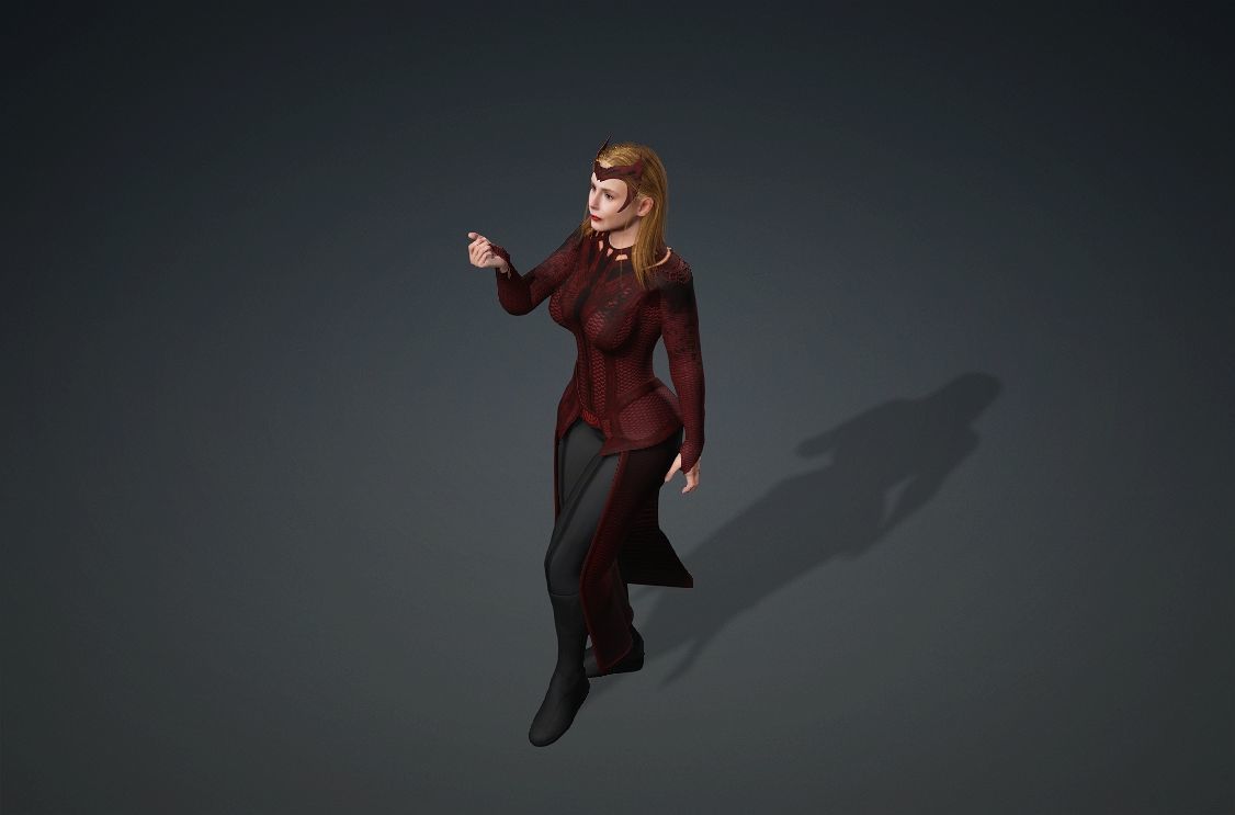 Realistic Scarlet Witch lDoctor Strange Elizabeth Olsen marvel 3D model_10