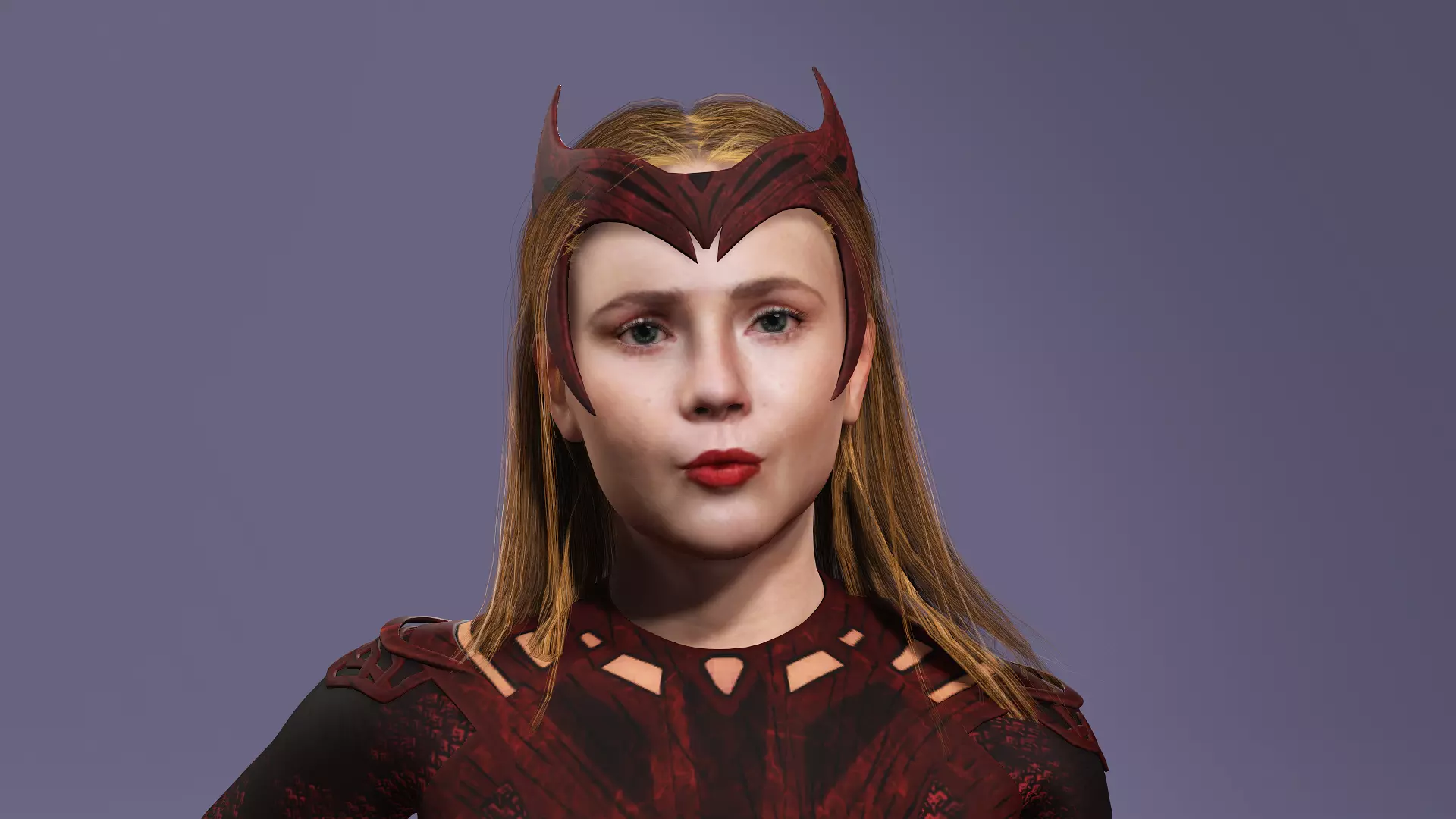 Realistic Scarlet Witch lDoctor Strange Elizabeth Olsen marvel 3D model_4