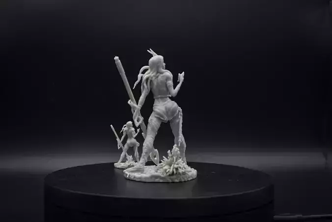 Aiyana Haseya STL Miniature Spirit Hunt Pose 32mm