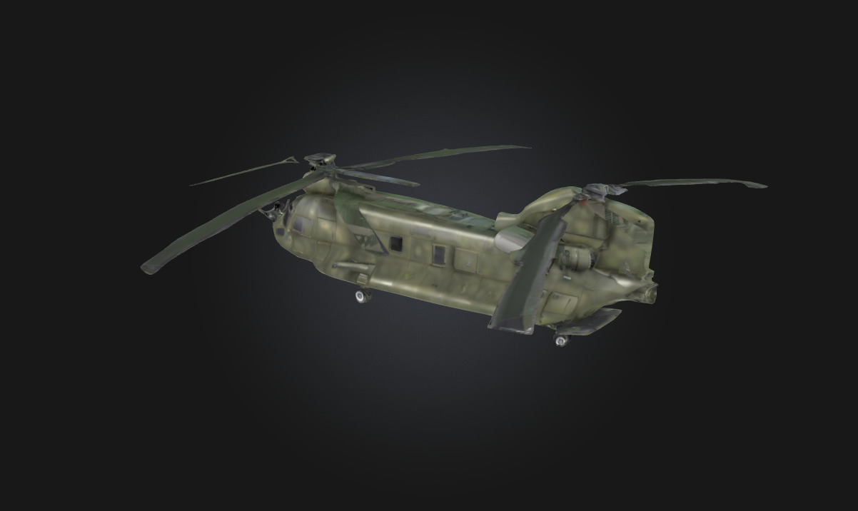 Chinook Helicopter in Flight Twin-Rotor Aircraft 3D model_3