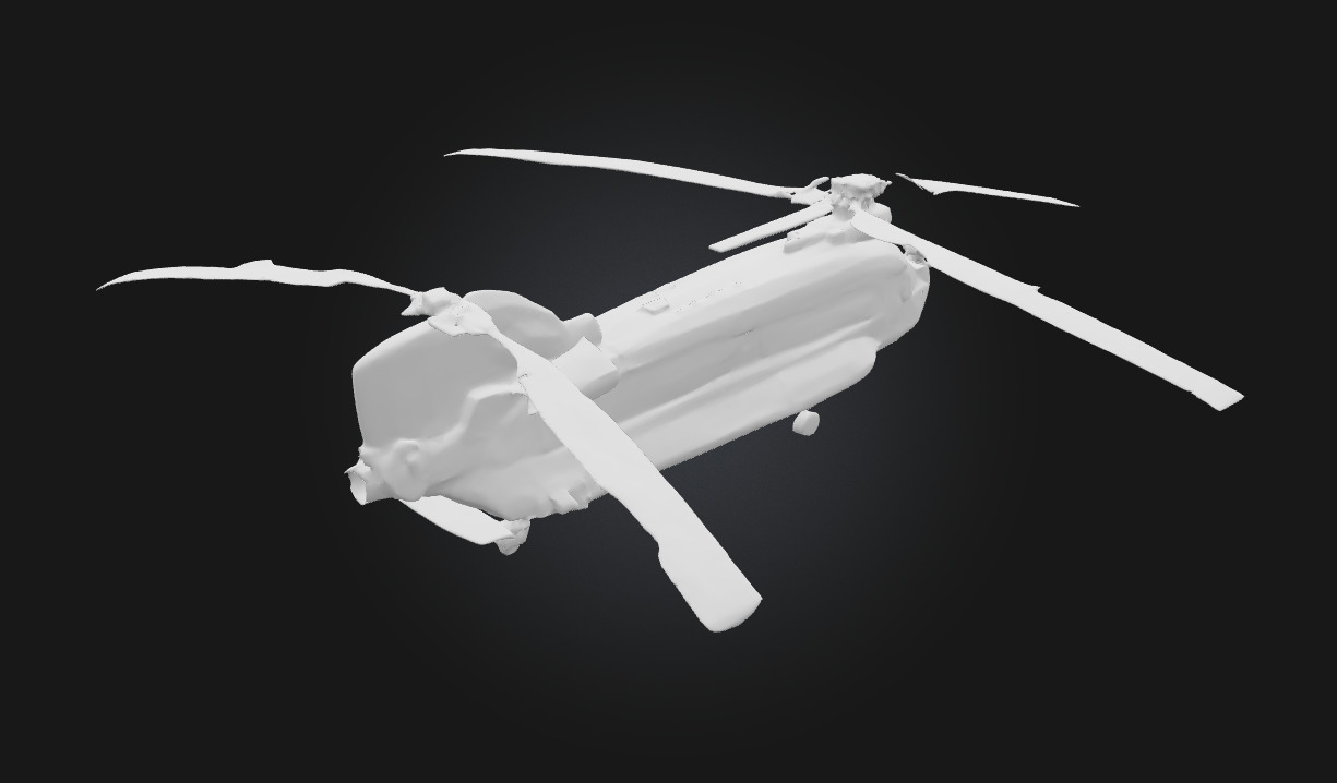 Chinook Helicopter in Flight Twin-Rotor Aircraft 3D model_7