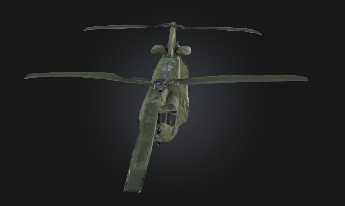 Chinook Helicopter in Flight Twin-Rotor Aircraft 3D model_4