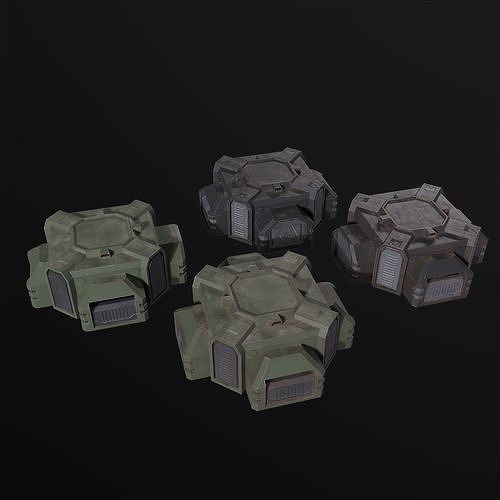 Pillbox-Bunker PBR Low-poly 3D model