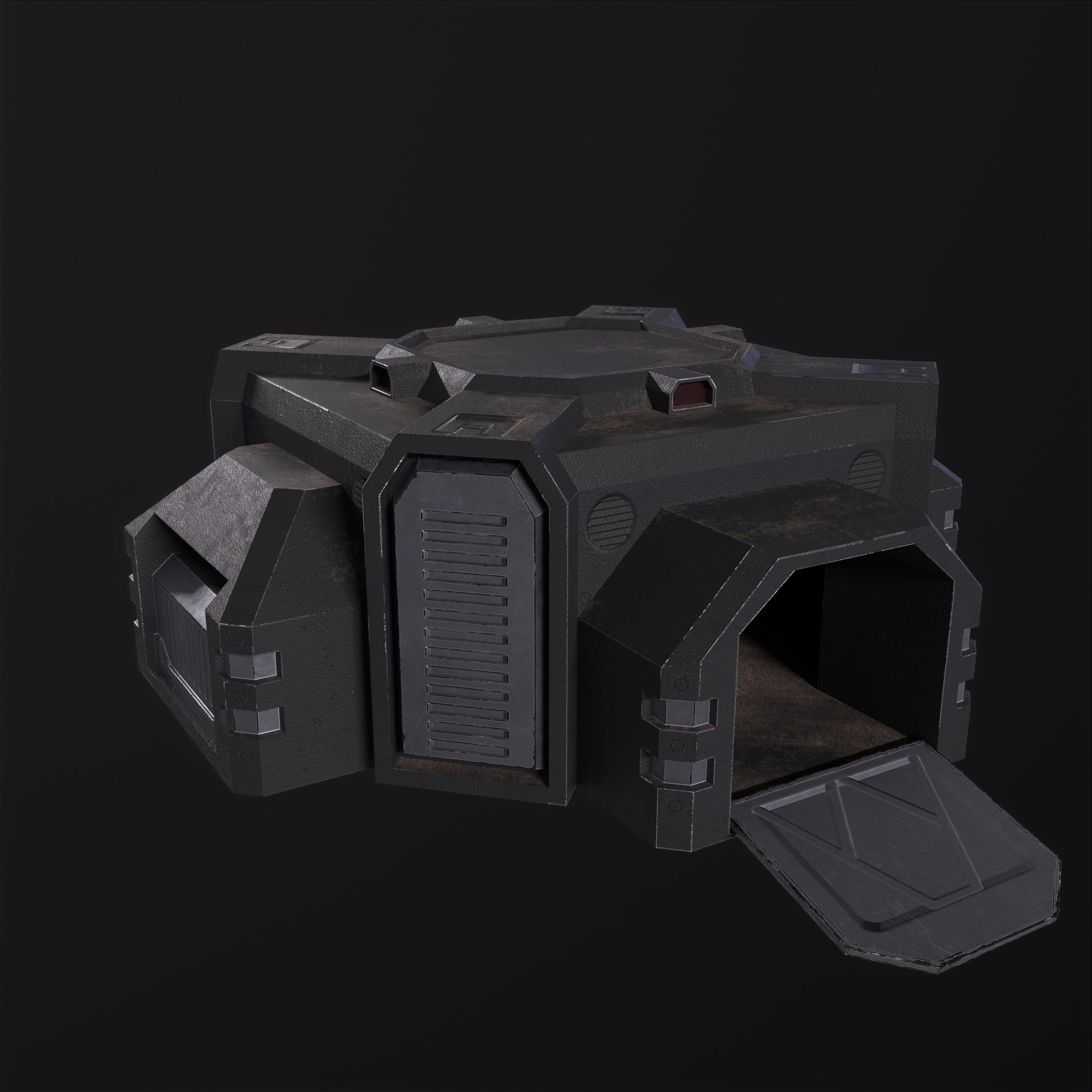 Pillbox-Bunker PBR Low-poly 3D model_11