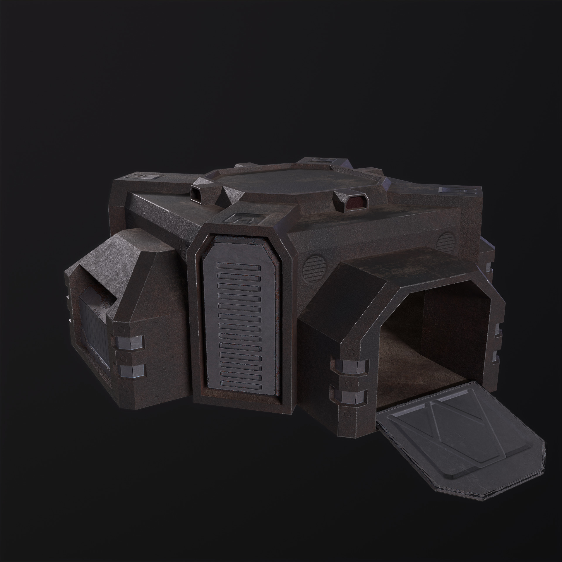 Pillbox-Bunker PBR Low-poly 3D model_14