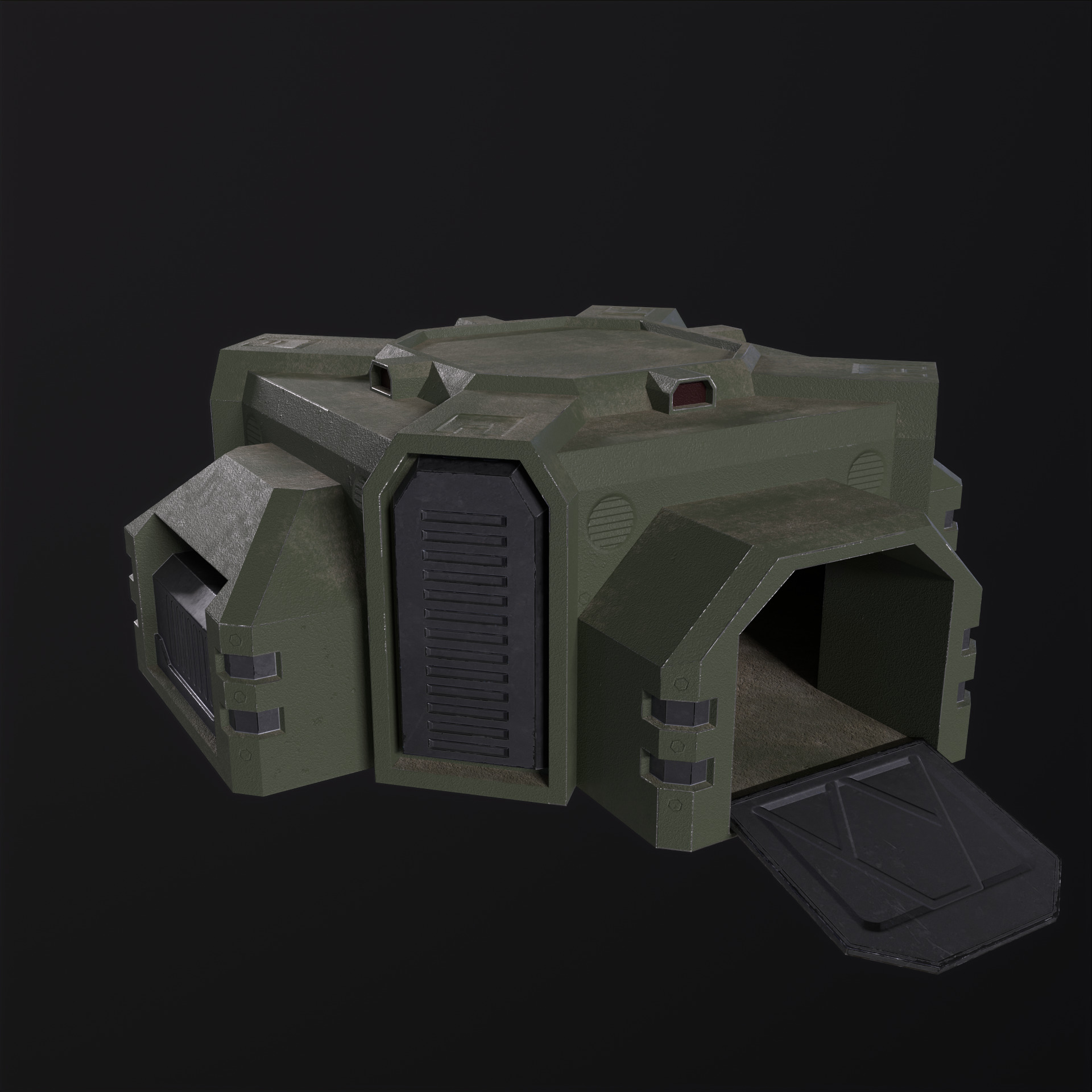 Pillbox-Bunker PBR Low-poly 3D model_5