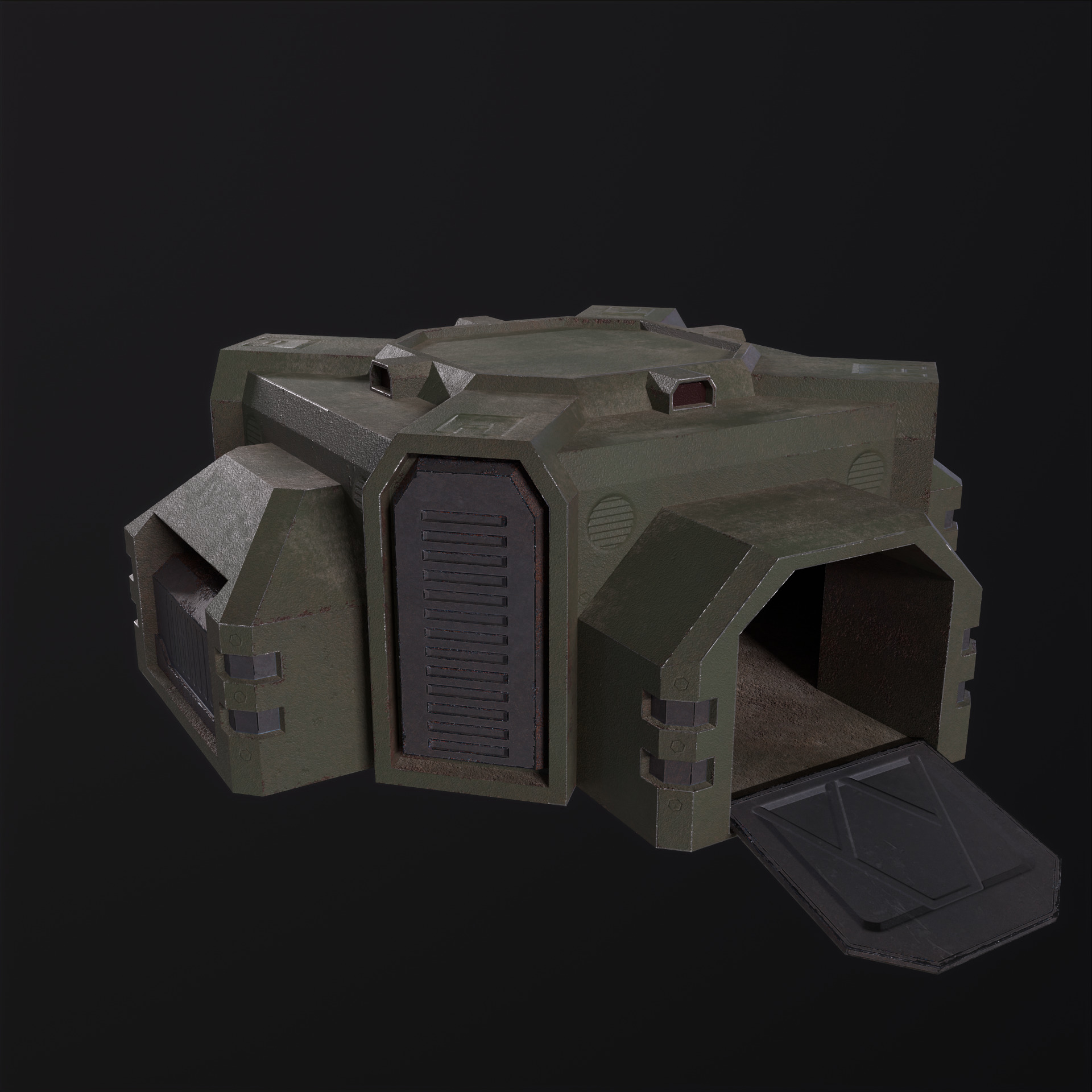 Pillbox-Bunker PBR Low-poly 3D model_8