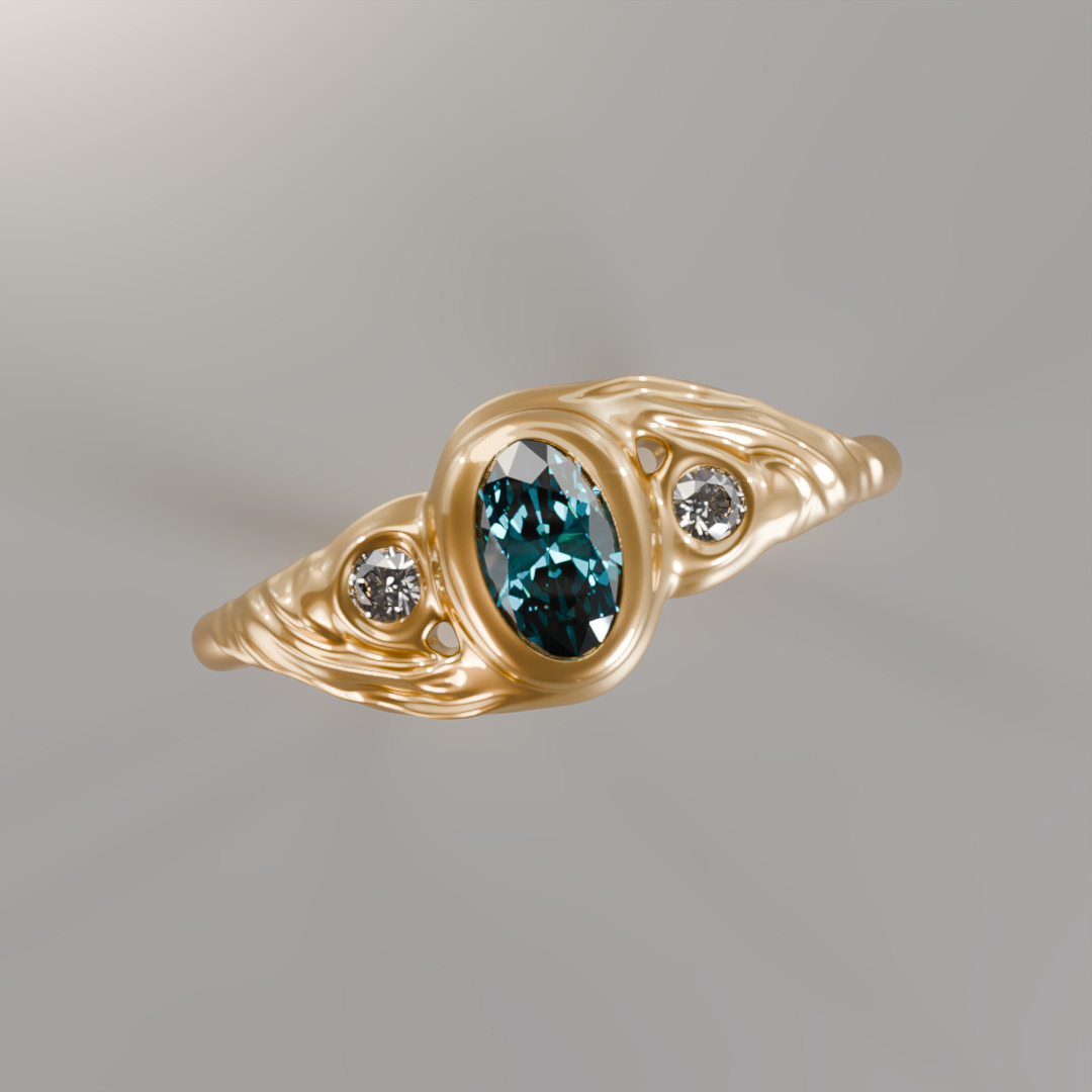 Ocean Whisper Ring - 3D Free print ready Free 3D print model Free 3D print model_1