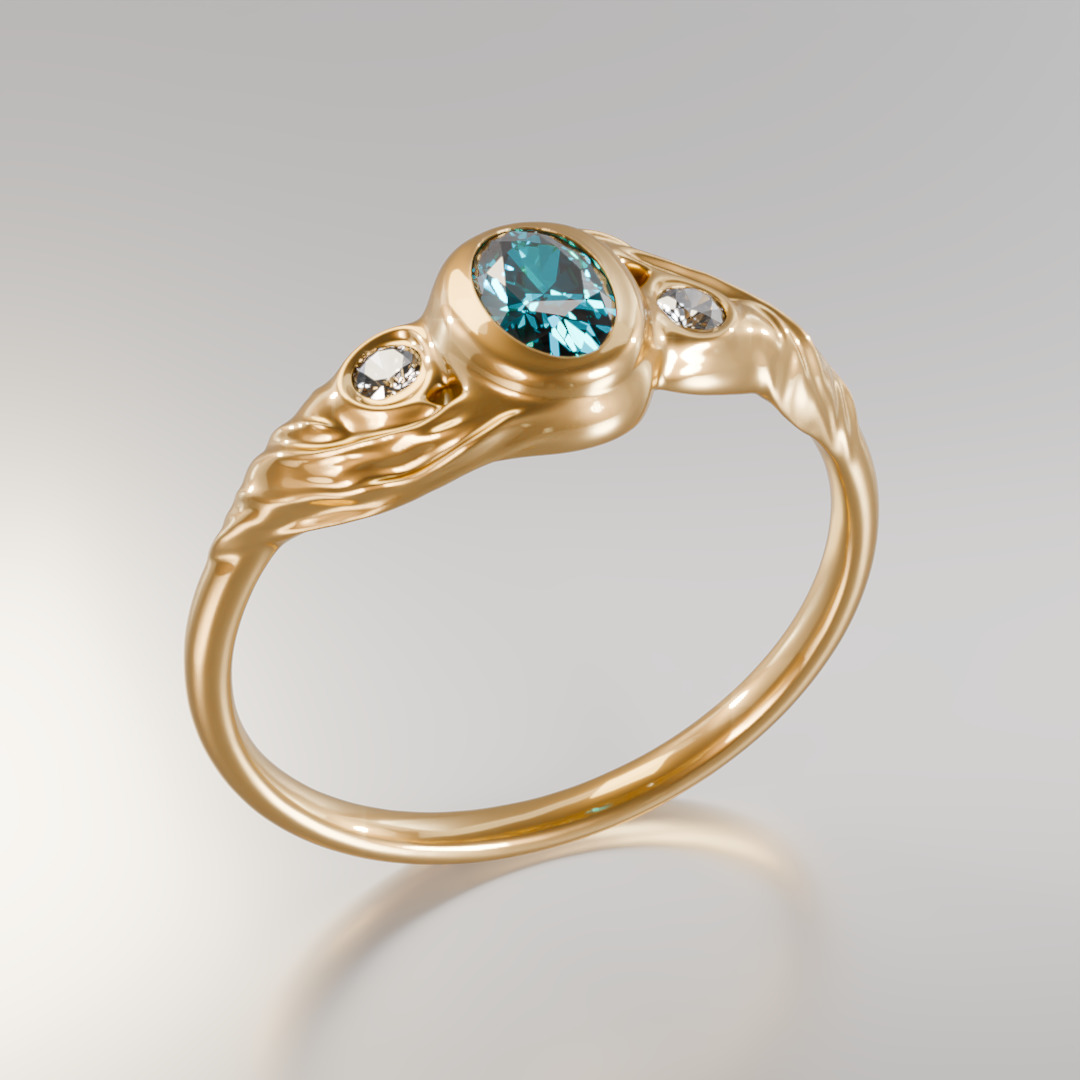 Ocean Whisper Ring - 3D Free print ready Free 3D print model Free 3D print model_2