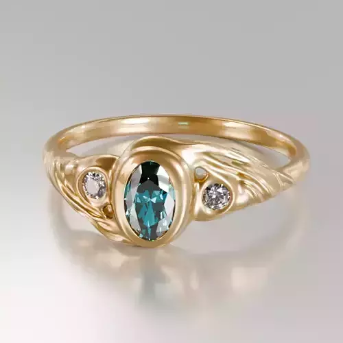 Ocean Whisper Ring - 3D Free print ready Free 3D print model