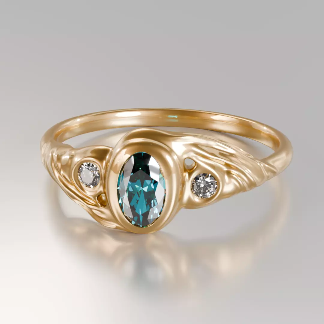 Ocean Whisper Ring - 3D Free print ready Free 3D print model Free 3D print model_0