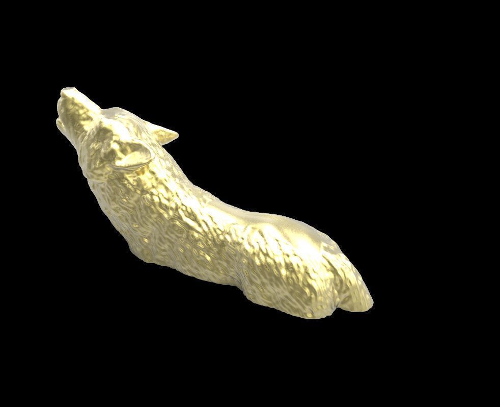 Howling Wolf Torso 3D print model_3