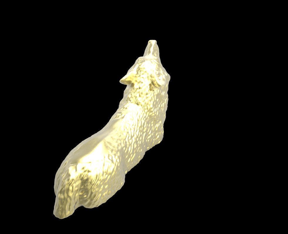 Howling Wolf Torso 3D print model_2