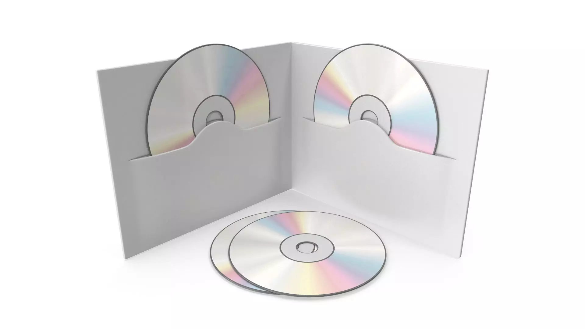 CD and Paper Cover Low-poly 3D model_0