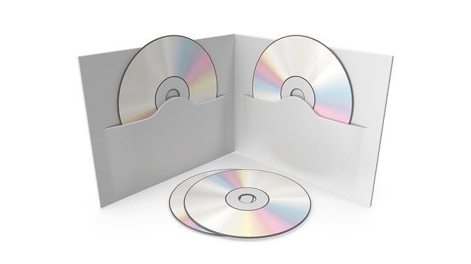 CD and Paper Cover Low-poly 3D model