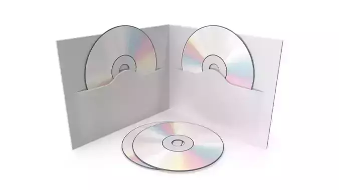 CD and Paper Cover Low-poly 3D model