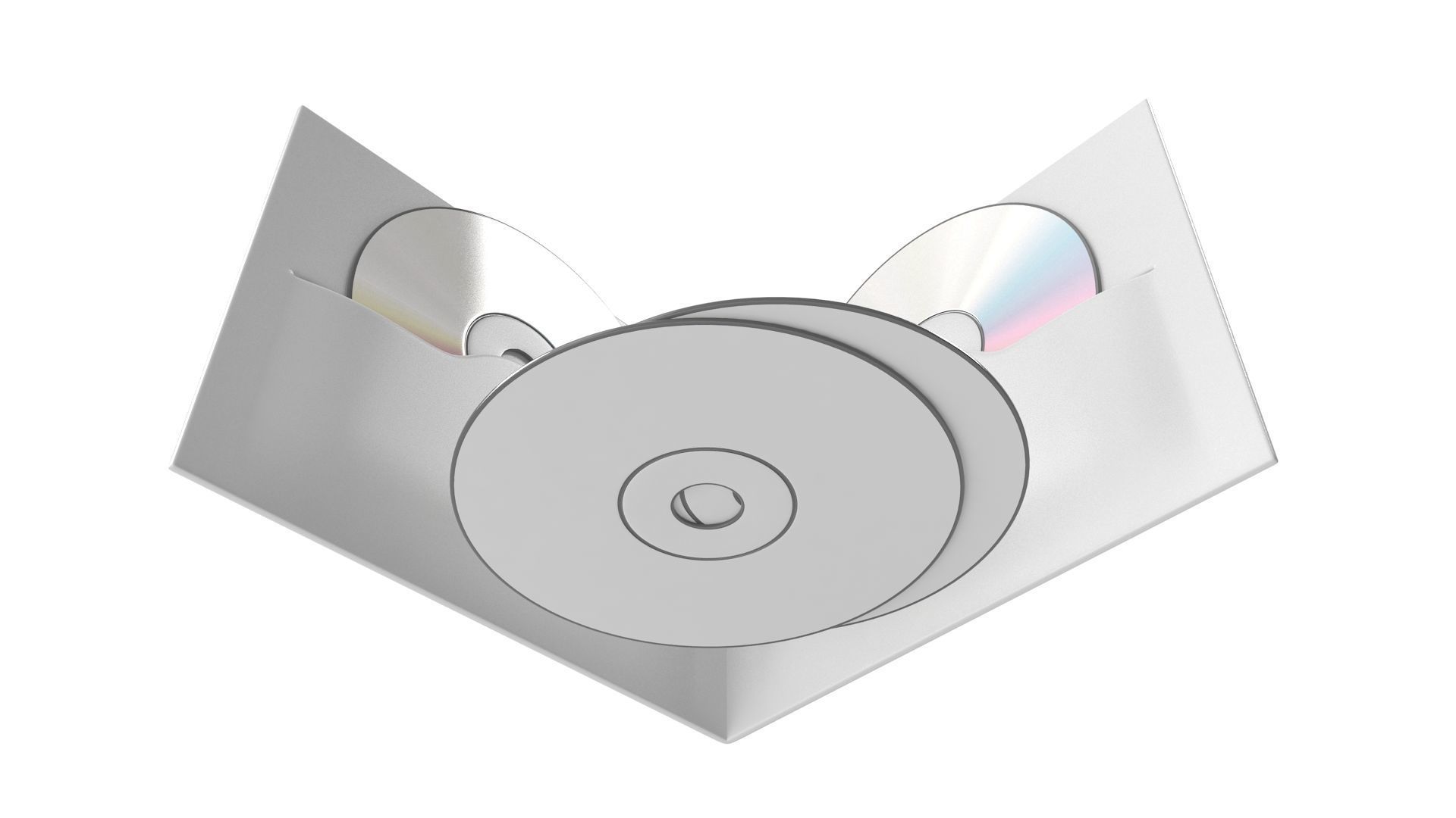 CD and Paper Cover Low-poly 3D model_5