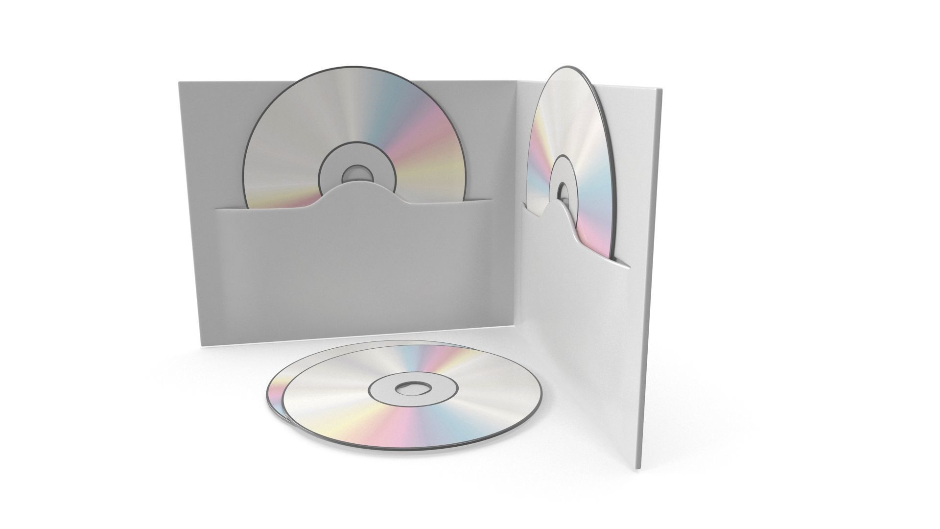 CD and Paper Cover Low-poly 3D model_1