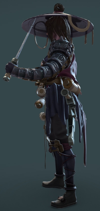 Female Assassin Low-poly 3D model_12