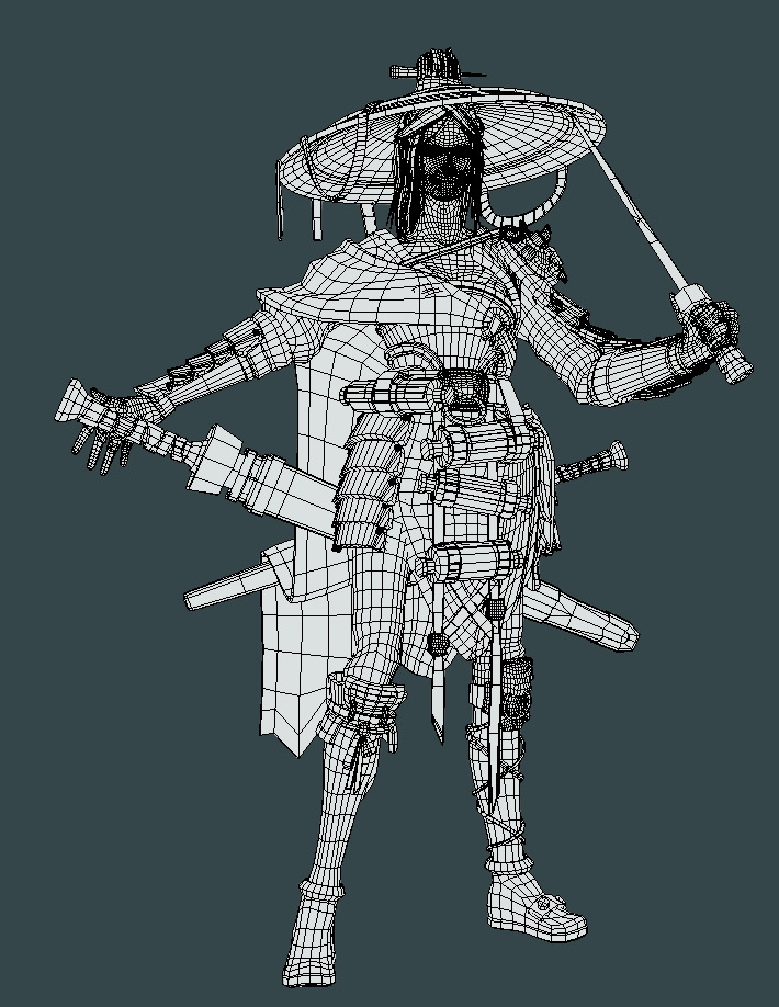 Female Assassin Low-poly 3D model_24