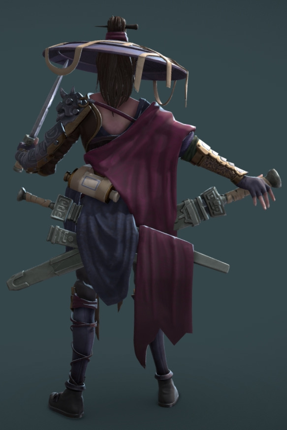 Female Assassin Low-poly 3D model_14