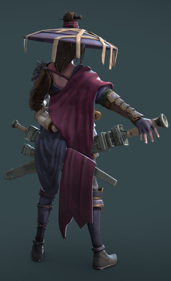 Female Assassin Low-poly 3D model_15