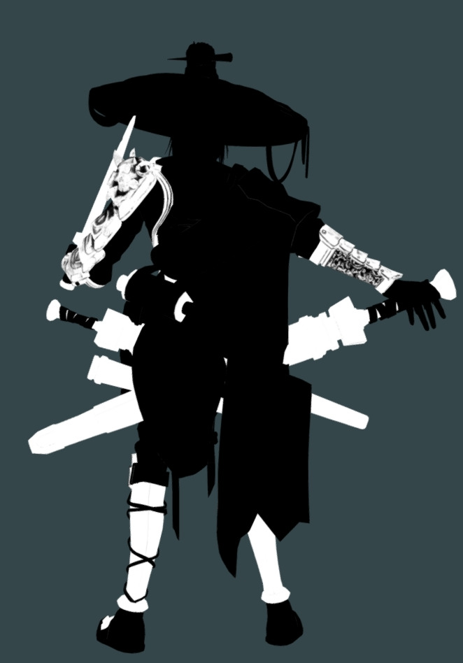 Female Assassin Low-poly 3D model_35