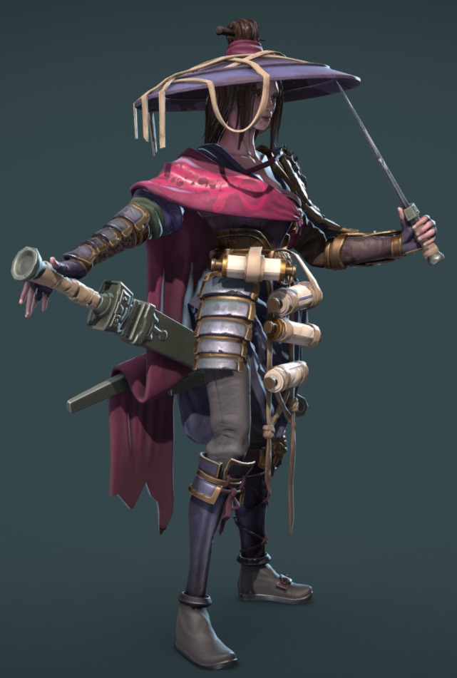 Female Assassin Low-poly 3D model_17