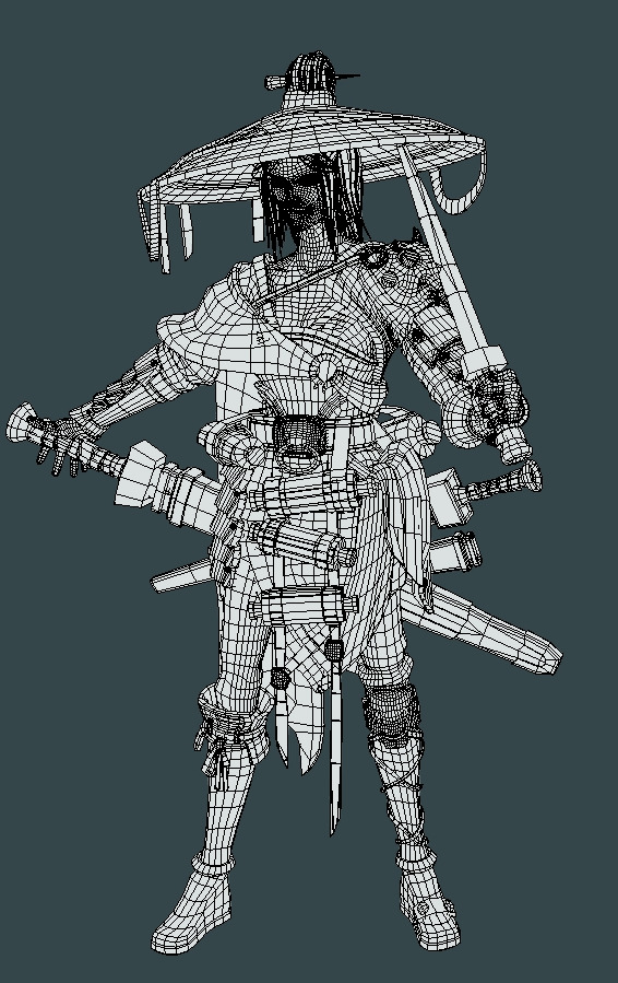 Female Assassin Low-poly 3D model_28