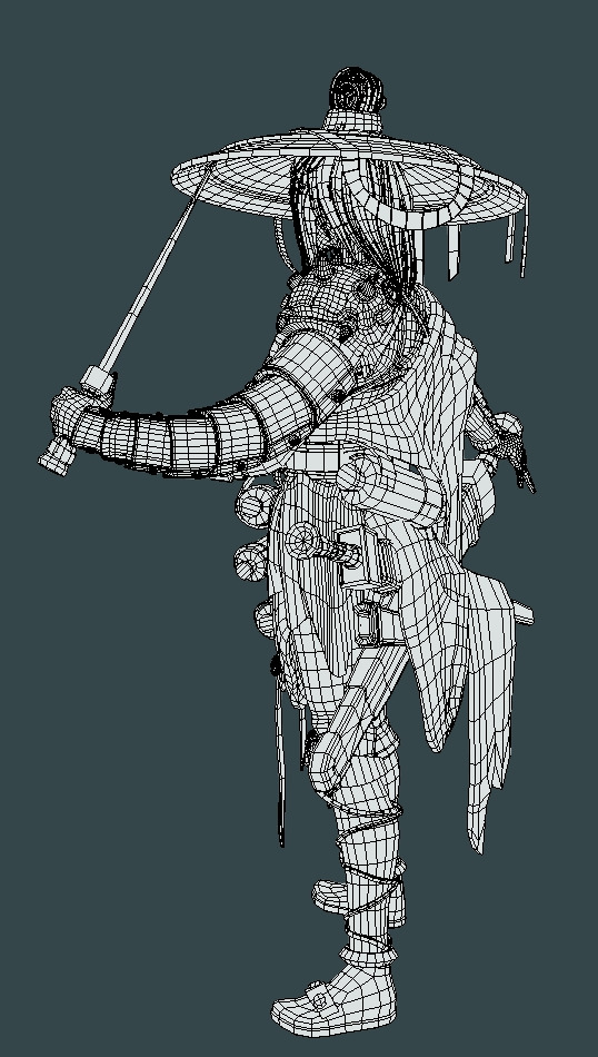 Female Assassin Low-poly 3D model_27