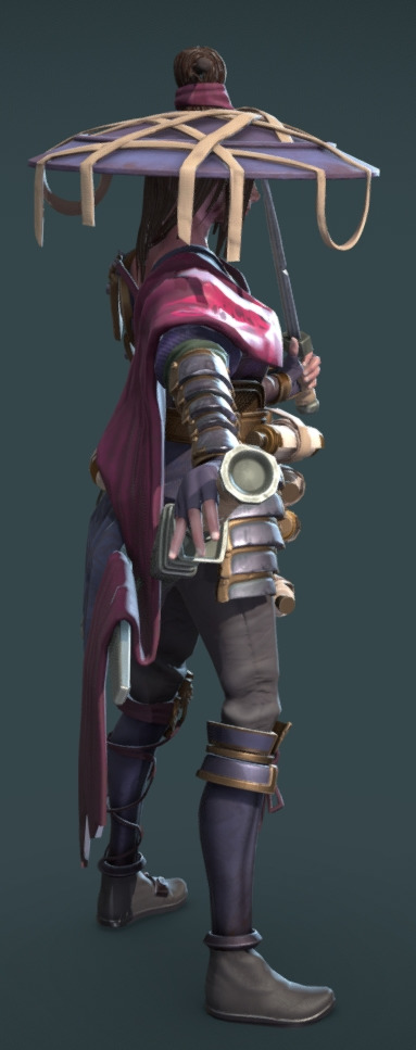 Female Assassin Low-poly 3D model_16